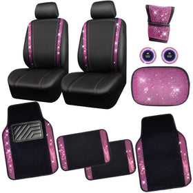 CAR PASS front seat cover and console showing coordinated sparkle and protective coverage