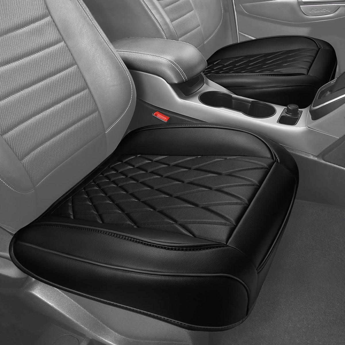 CAR PASS front view showing full-wrapped seat cover and sleek fit