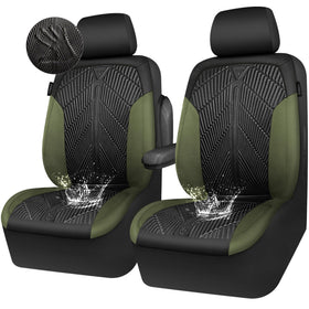 CAR PASS front view showing olive green fit and protection