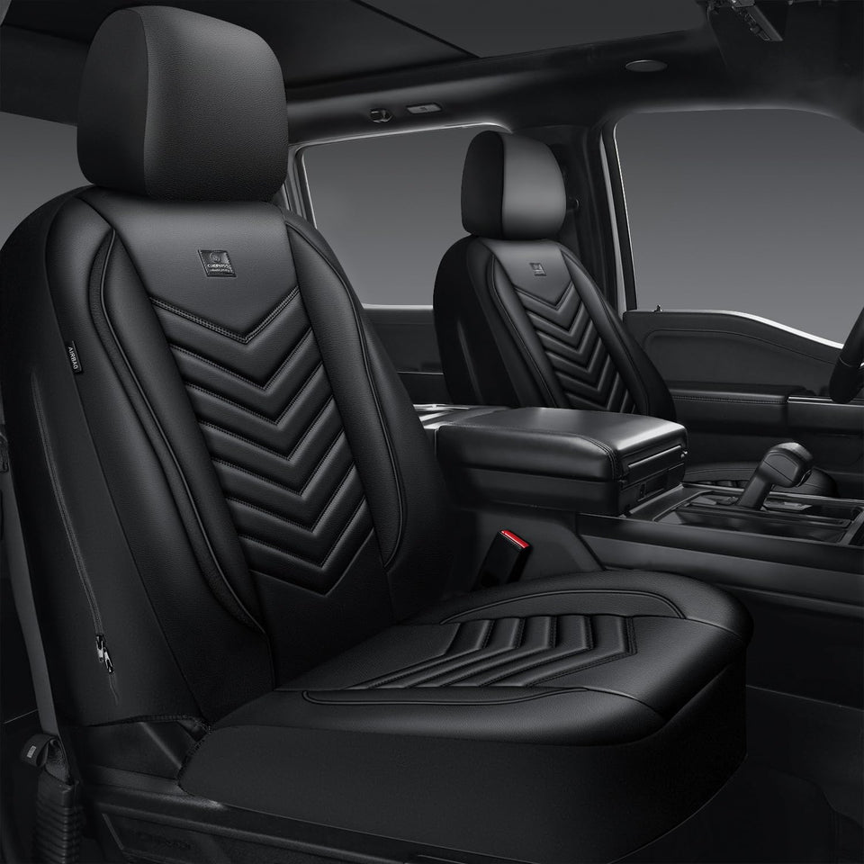 CAR PASS front seat cover full front view showing clean protection
