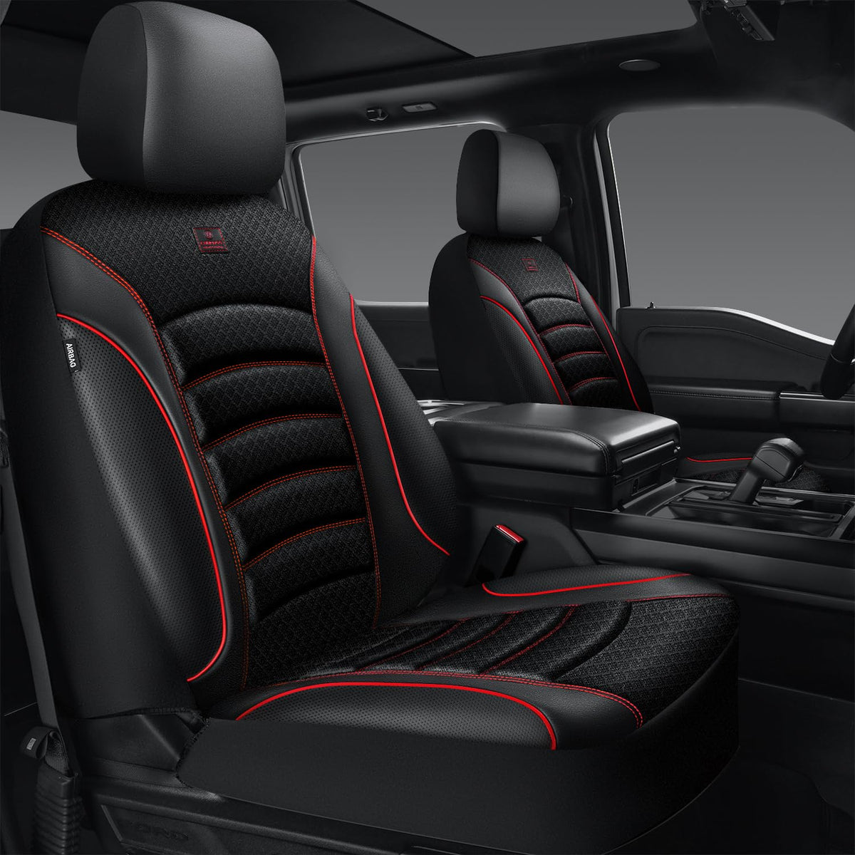 CAR PASS full front seat cover installed showing sleek fit and protection