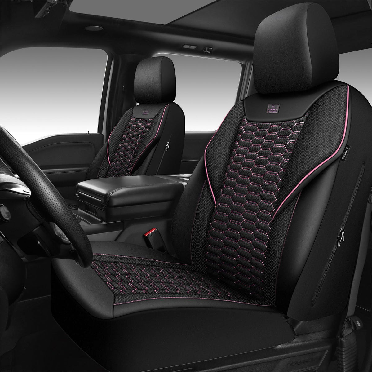 CAR PASS full front seat cover view shows stylish protection and breathable comfort