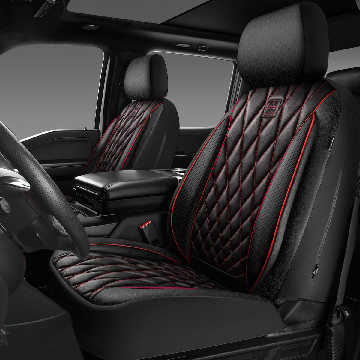 CAR PASS full front seat covers installed showing protectiveness and style