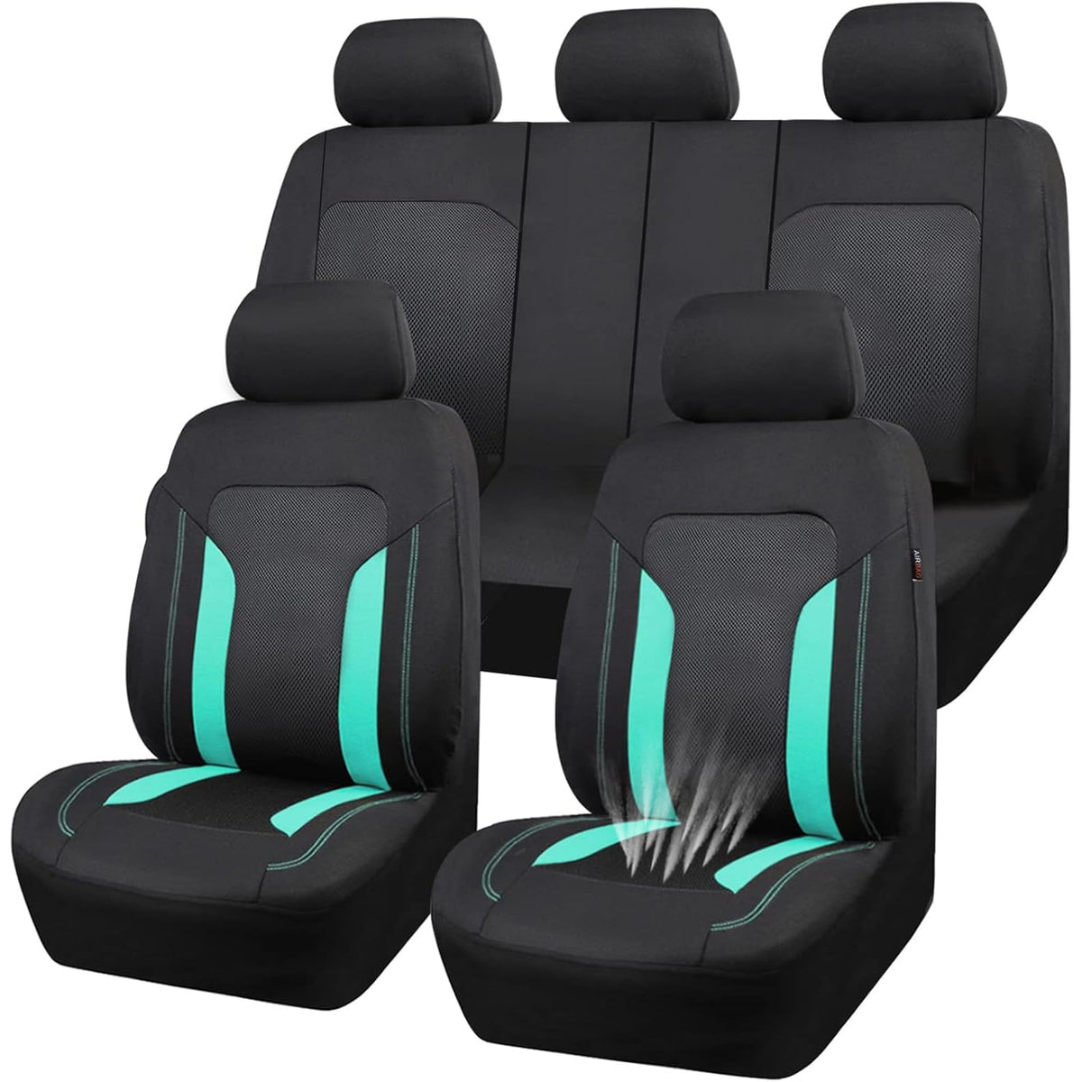 CAR PASS front seat cover full view showing sporty fit and breathable comfort