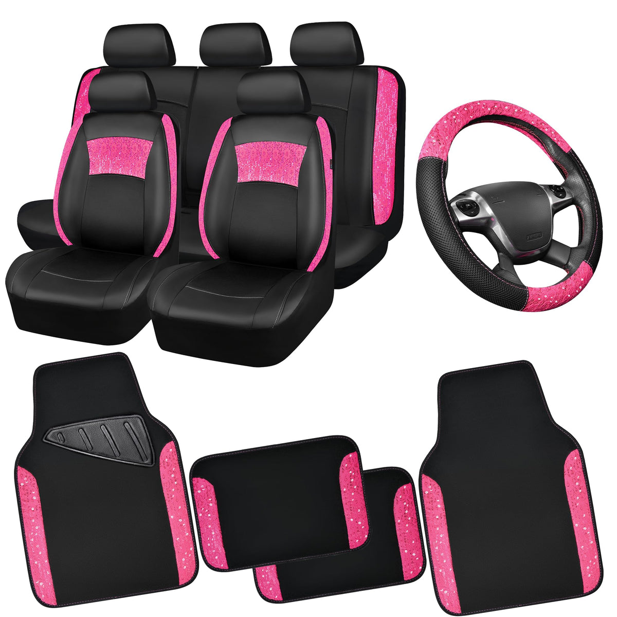 CAR PASS front seat cover lace showing elegant protection and easy fit