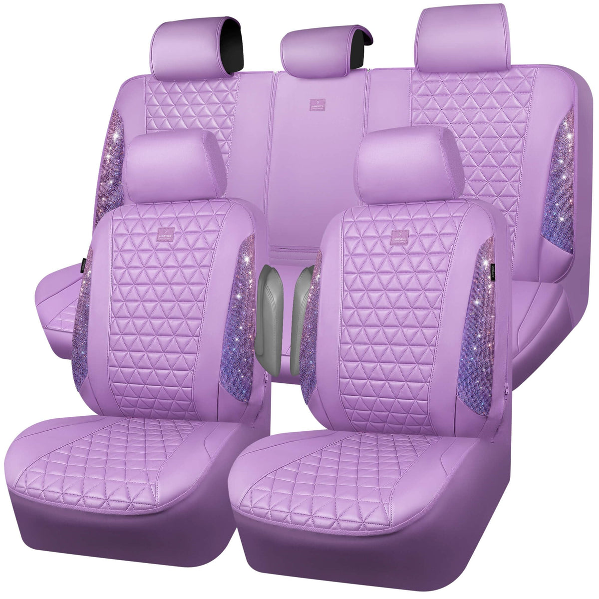 CAR PASS front seat cover lavender showing full fit and style