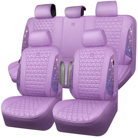 CAR PASS front seat cover lavender showing full fit and style