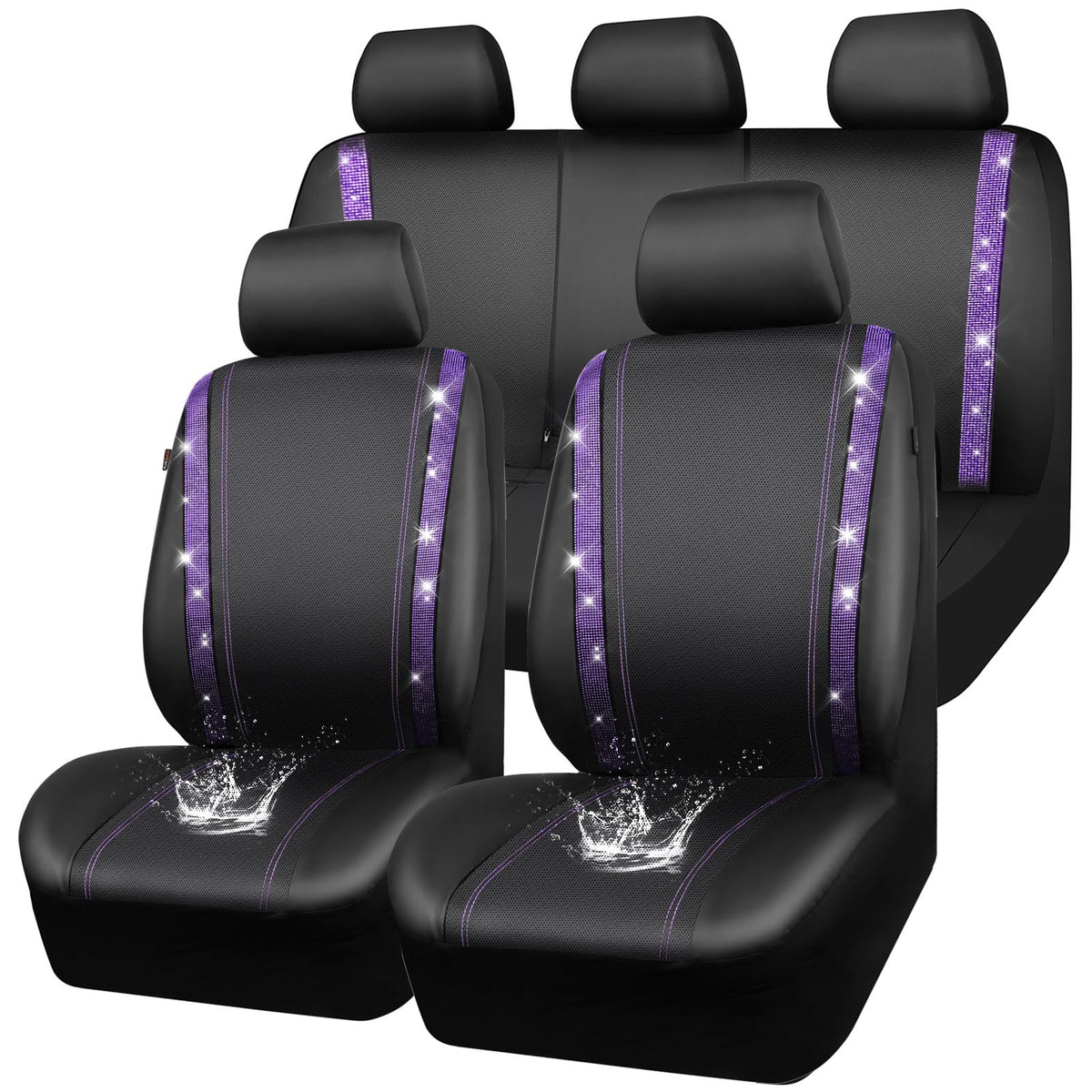 CAR PASS front seat cover in violet purple showing elegant protection