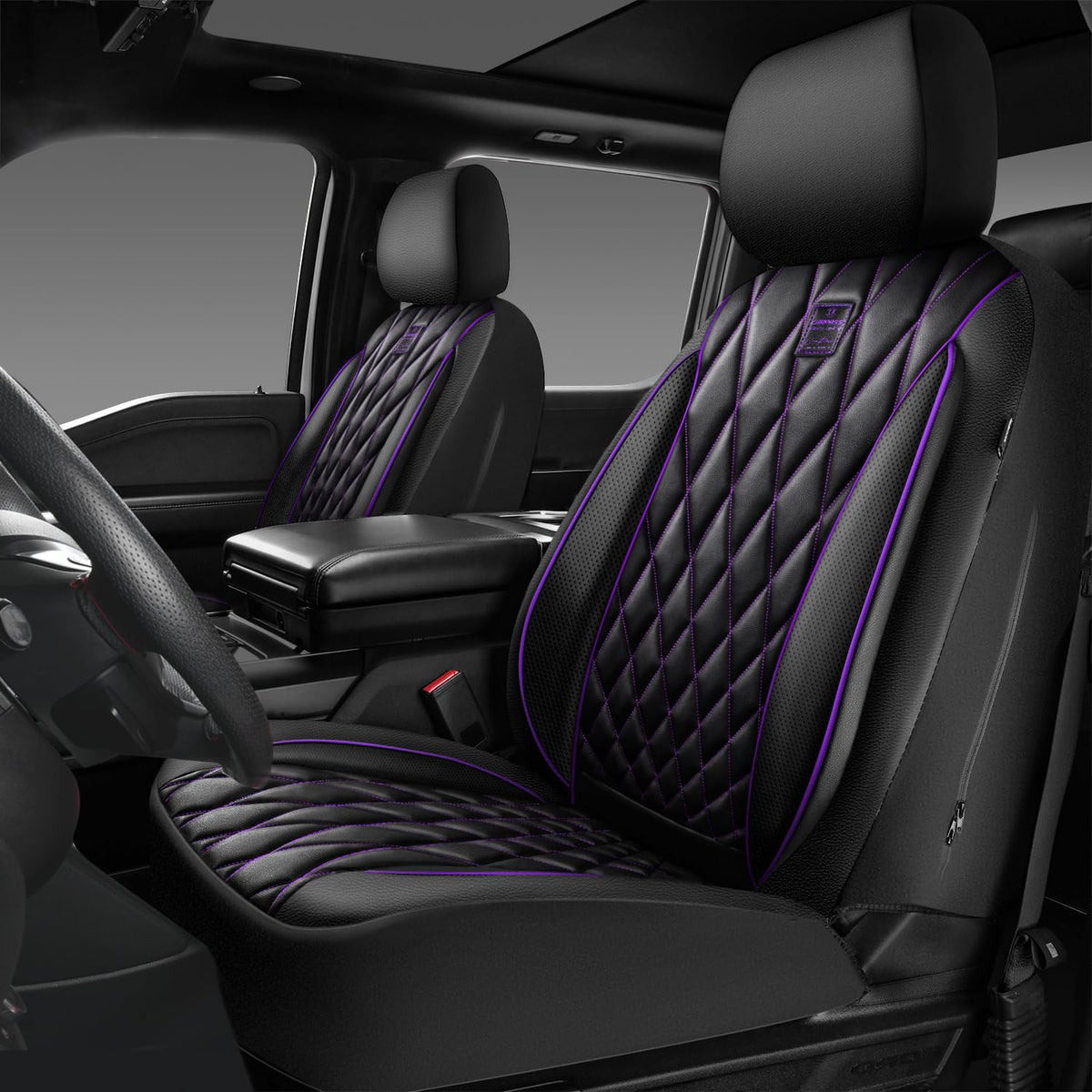 CAR PASS front view showing fitted seat covers and upgraded interior look