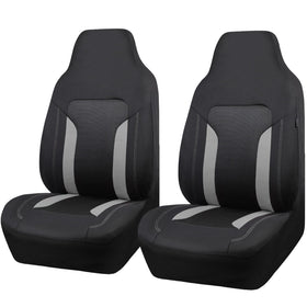 CAR PASS front view of two-piece seat covers showing sporty fit and protection