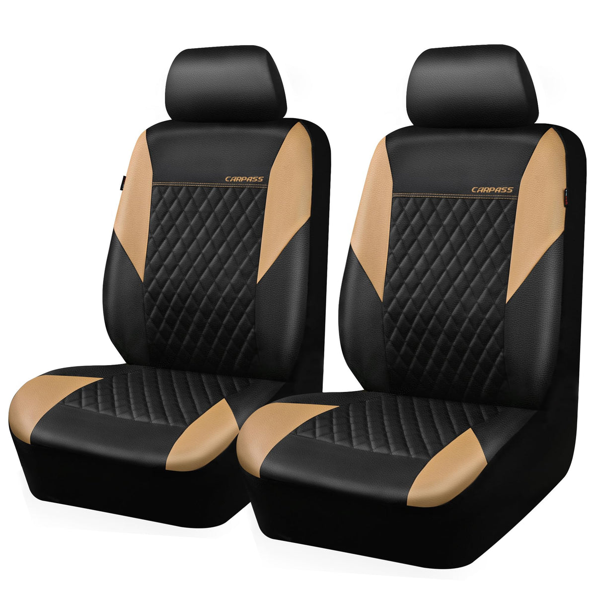 CAR PASS front seat covers front view showing luxury look and protection