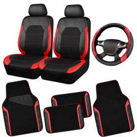 CAR PASS front seat covers displayed on a front seat showing sporty fit and protection
