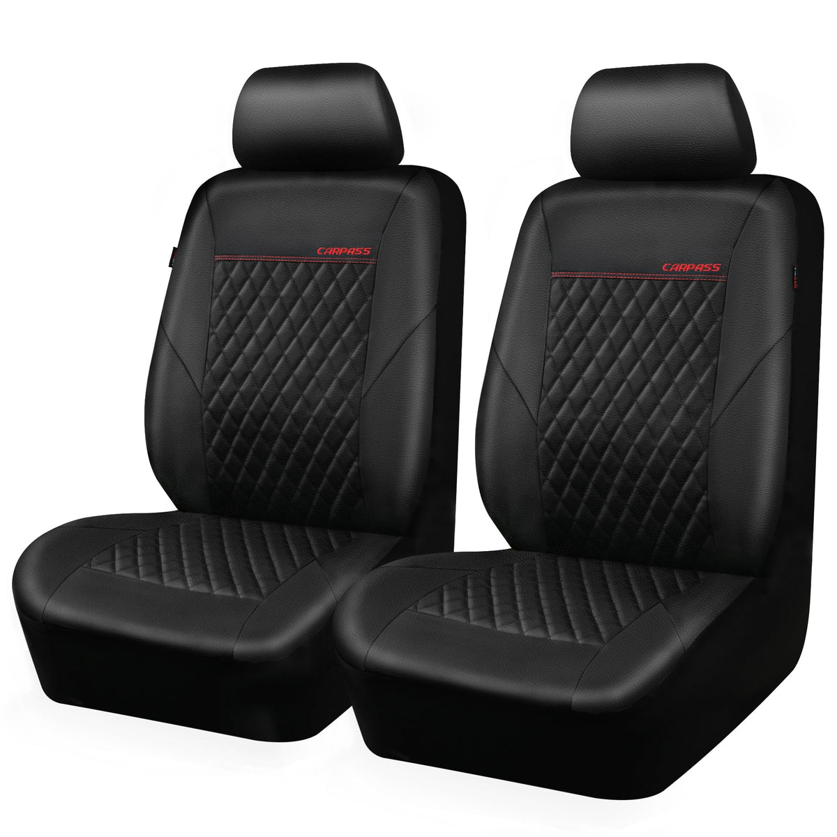 CAR PASS front seat covers full front view showing fitted look and protection