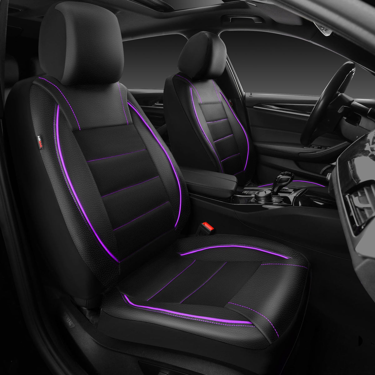 CAR PASS front seat covers installed showing sleek look and protection