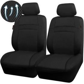 CAR PASS packaging showing two front seat covers and included pieces for quick fit