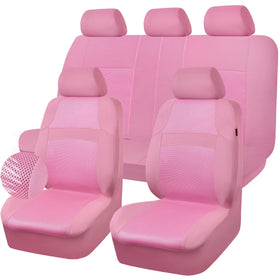 CAR PASS front seat full set showing pink styling and protection benefits