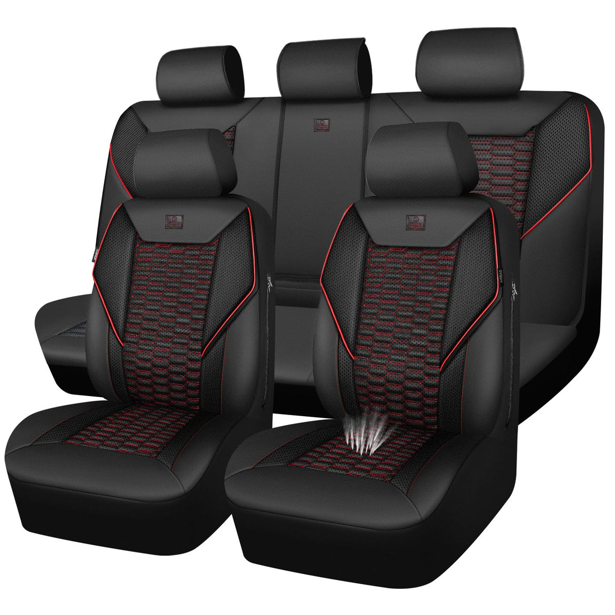 CAR PASS front seat full set installed showing protective coverage and sporty look