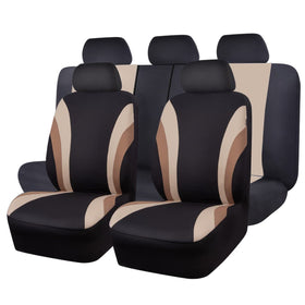 CAR PASS front seats installed showing sporty black and beige and improved protection