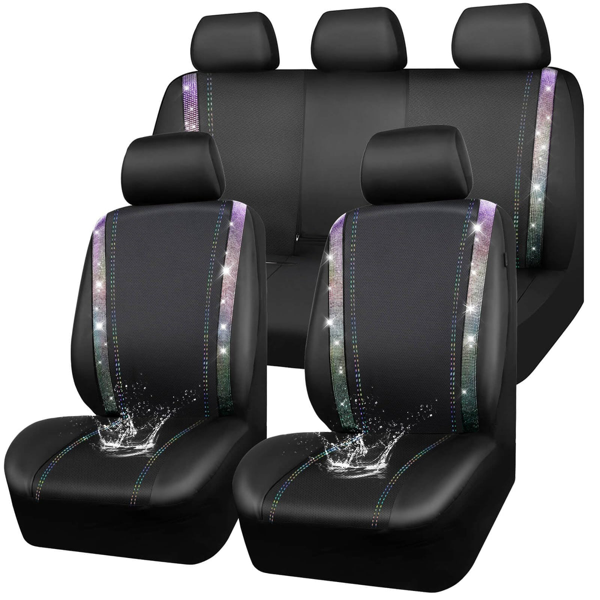 CAR PASS front seat full view showing glittering protection and style