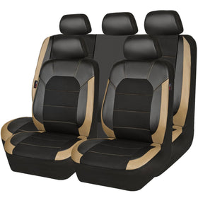 CAR PASS front seat full view showing sleek black and beige protection and enhanced comfort