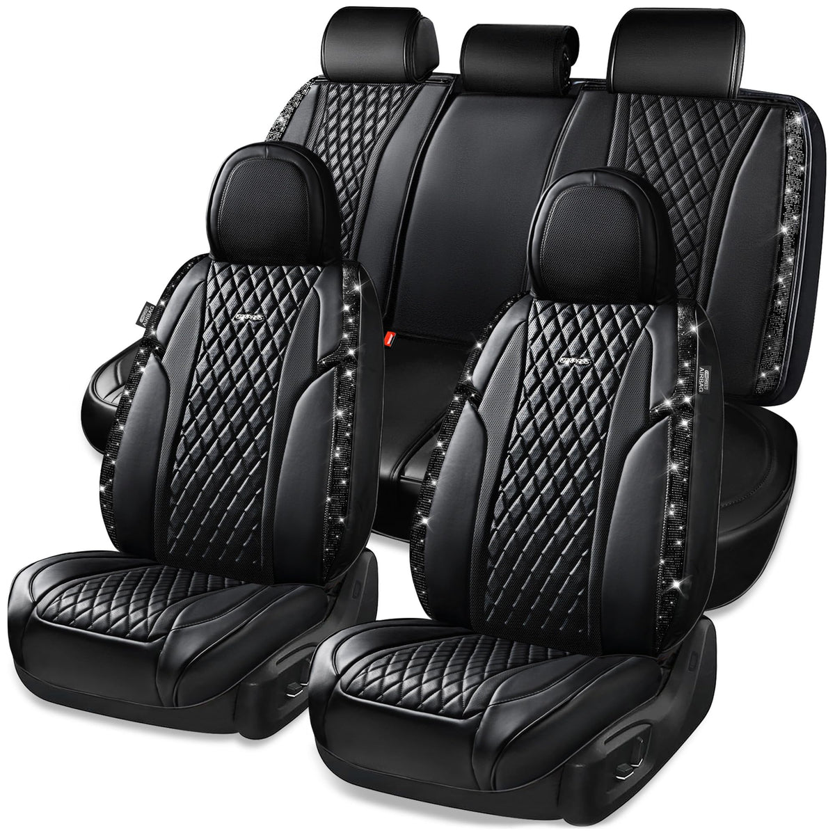 CAR PASS front seat full view showing waterfall sparkle and snug fit for style