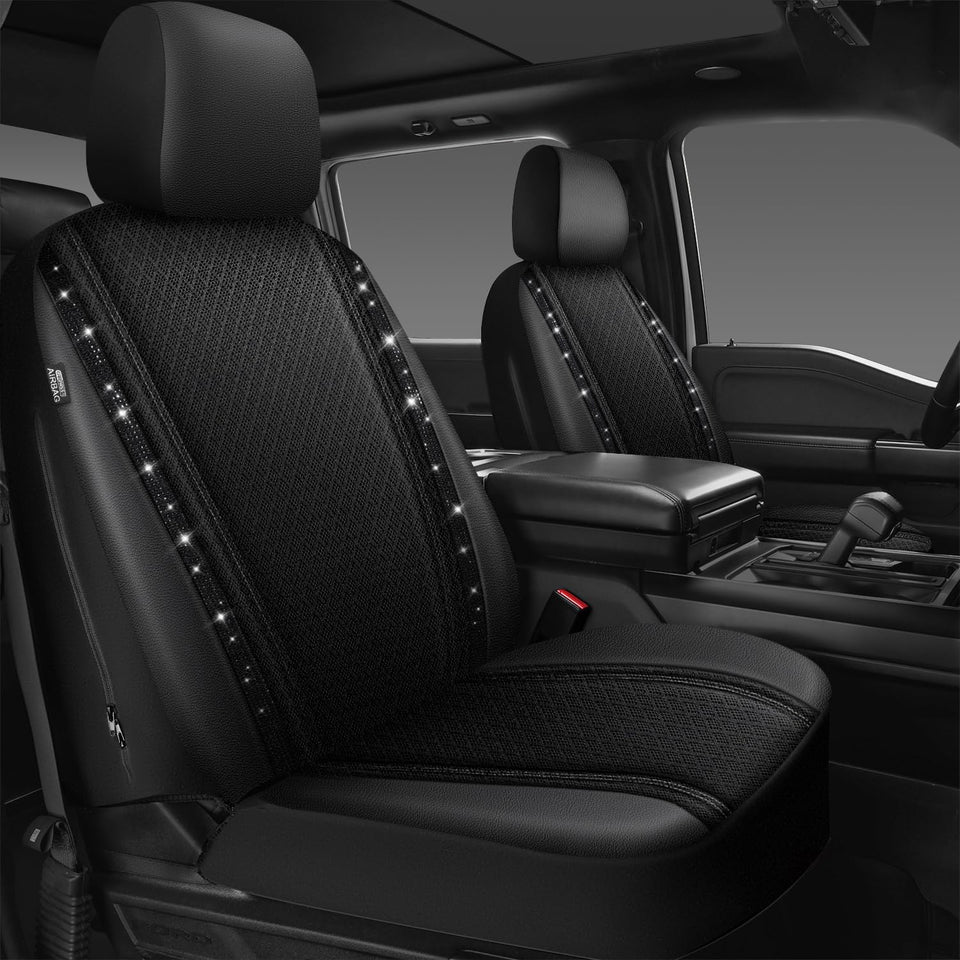 CAR PASS full front seat cover installed showing protection and sparkle