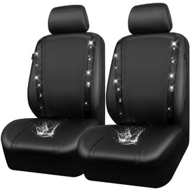 CAR PASS front seat covers packaged showing two-seat set and headrests for quick installation