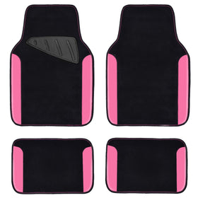 CAR PASS front mats black with pink showing fit and stylish protection