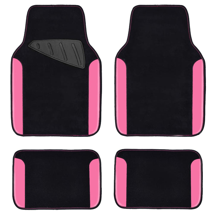 CAR PASS front mats black with pink showing fit and stylish protection