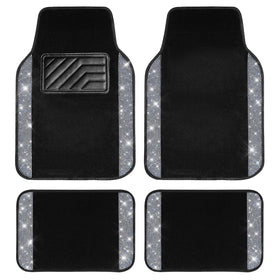 CAR PASS front view black silver mats showing stylish protection