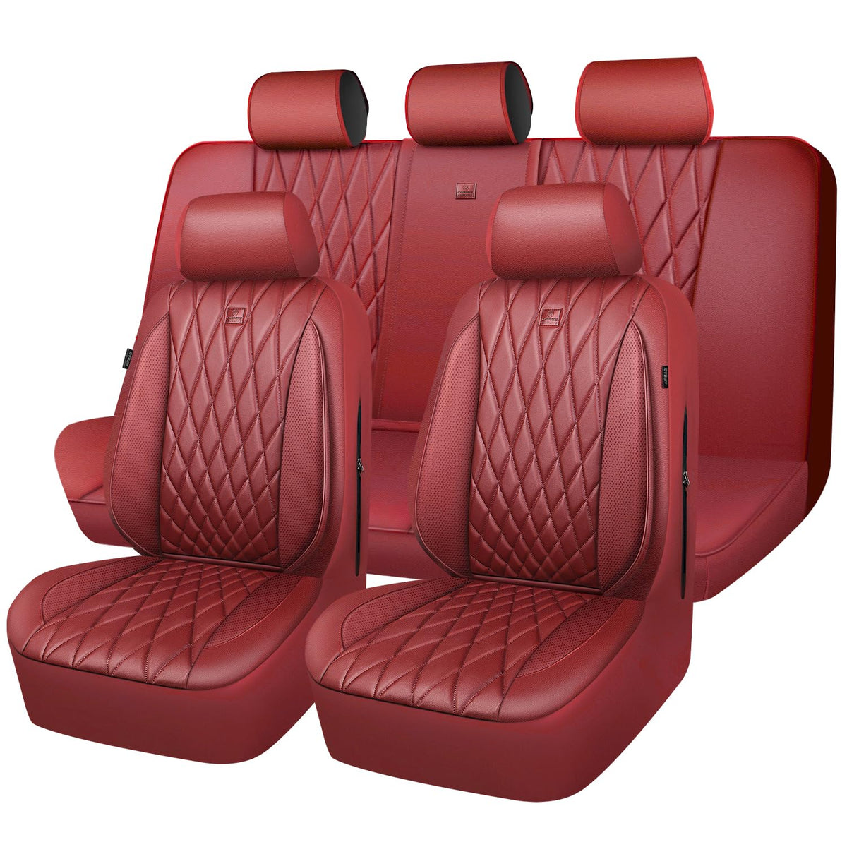 CAR PASS front view full set showing burgundy covers and protection benefit