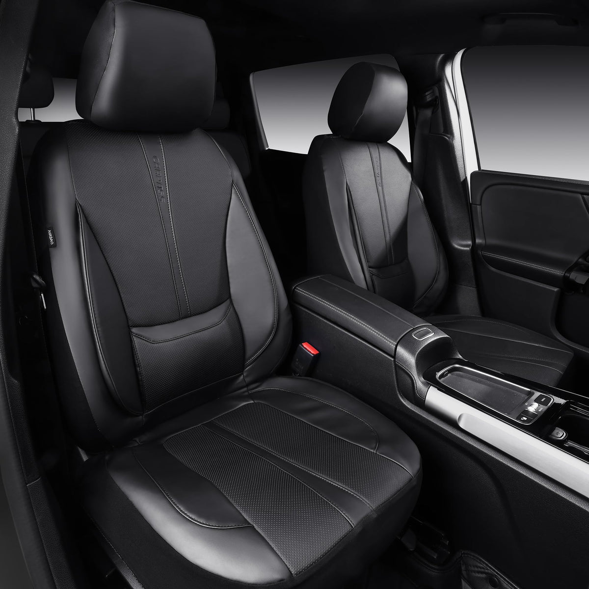 CAR PASS front view solid black covers protecting seat appearance and resisting spills