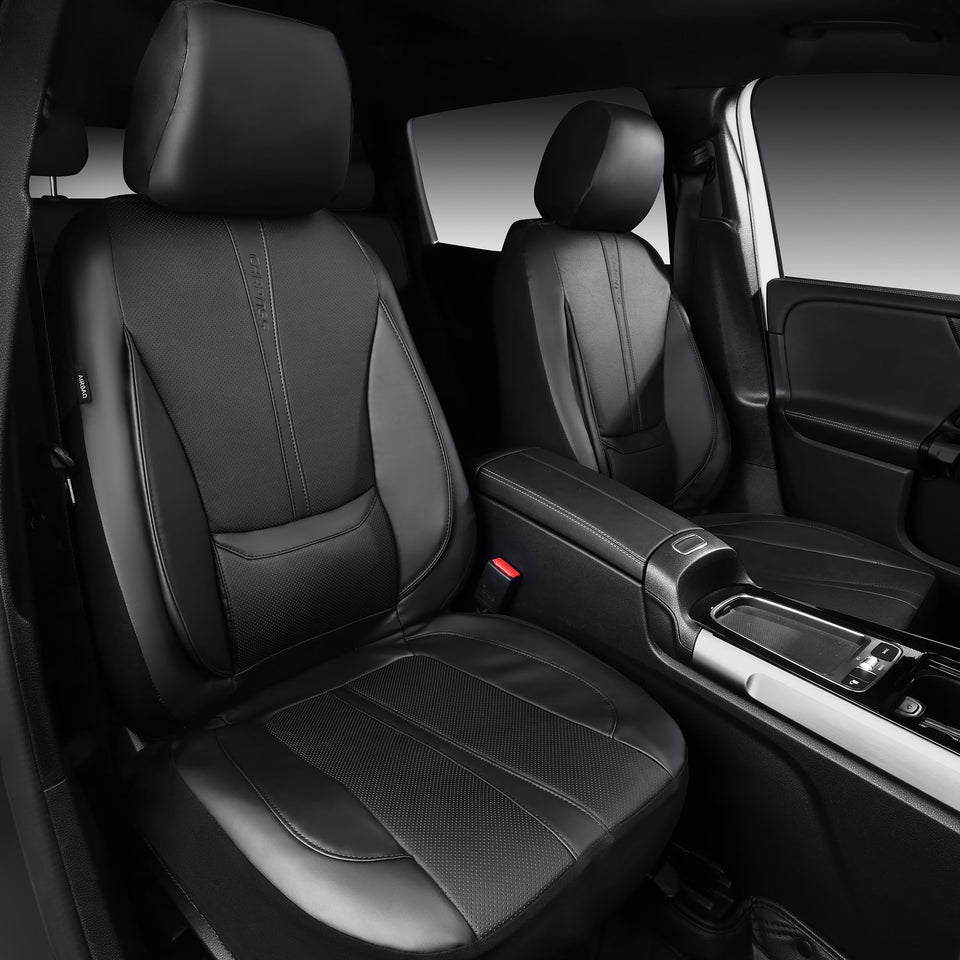 CAR PASS front view solid black covers protecting seat appearance and resisting spills