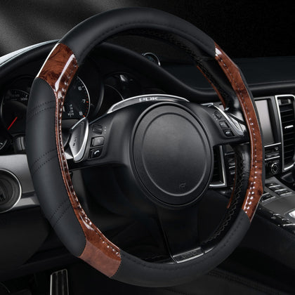 CAR PASS front view showing full wood-grain design and black trim, upgrades cabin look