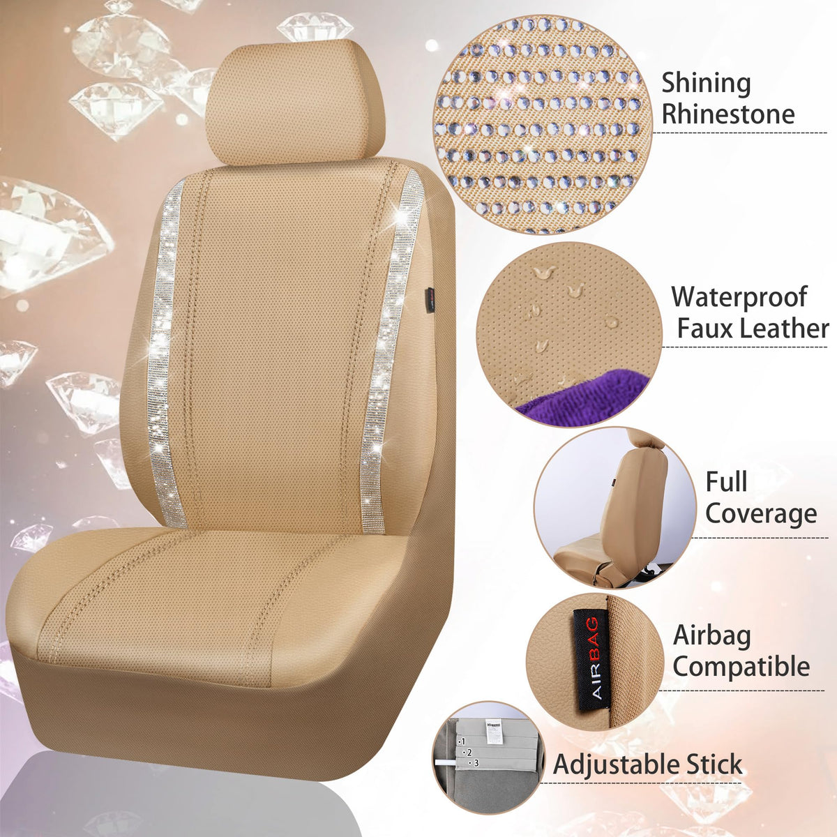 CAR PASS full front seat covers installed in a car showing style upgrade
