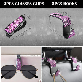 CAR PASS glasses clip and hooks on sunvisor organize accessories neatly