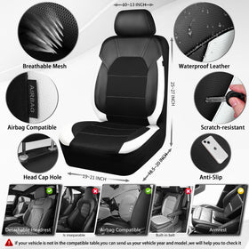 CAR PASS headrest and backrest detail showing airbag openings and secure fit