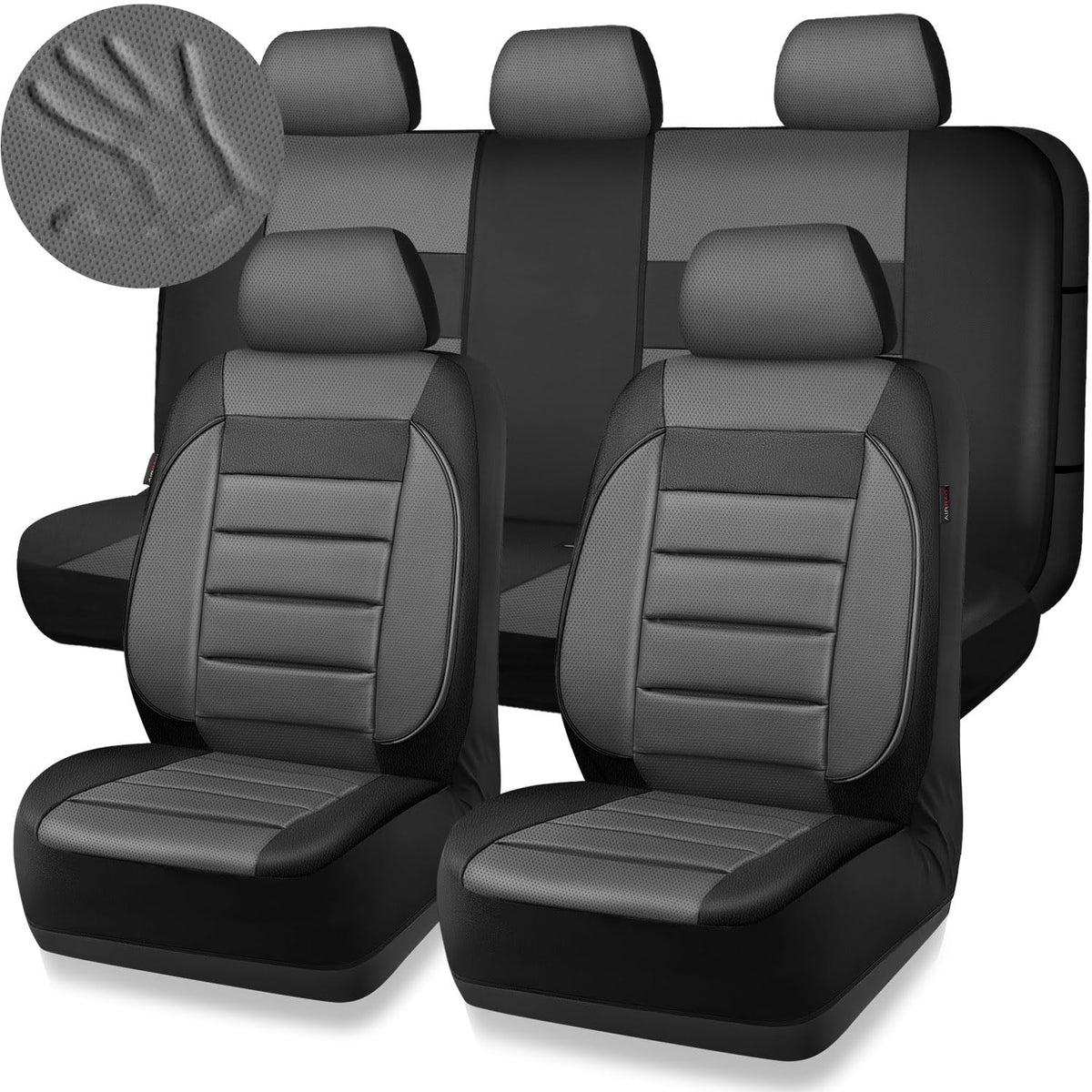 CAR PASS headrest and seatbelt openings showing accessible vehicle features