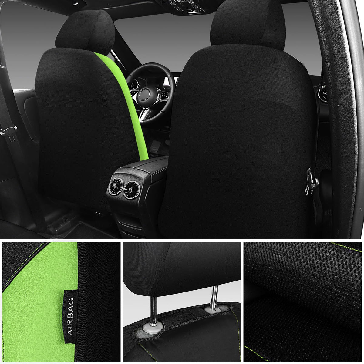 CAR PASS headrest cutout visible for easy reattachment and fit
