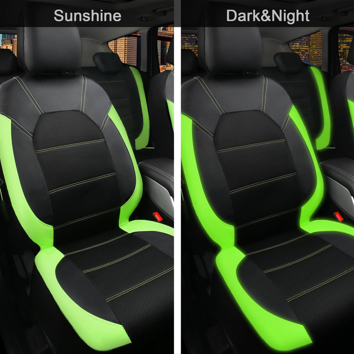 CAR PASS headrest and seatbelt openings visible to show airbag compatibility and access
