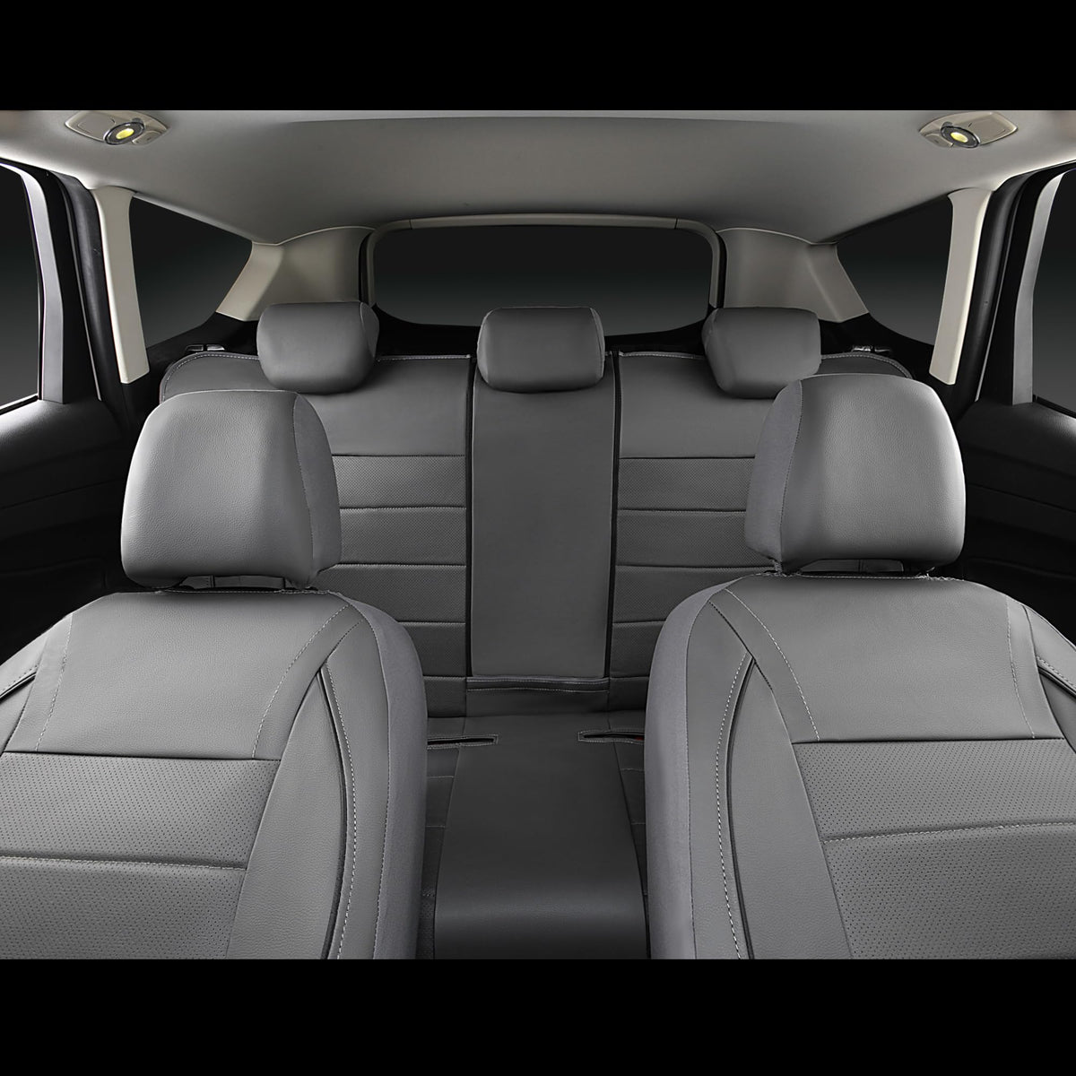 CAR PASS headrest and seatbelt openings showing precise fit and functional access