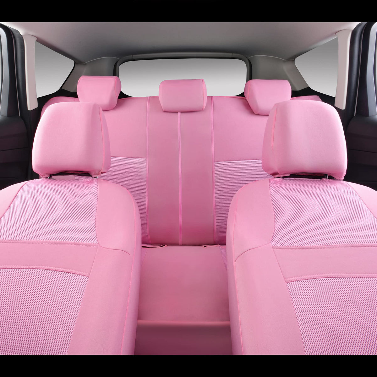 CAR PASS headrest and zipper detail showing airbag-safe access