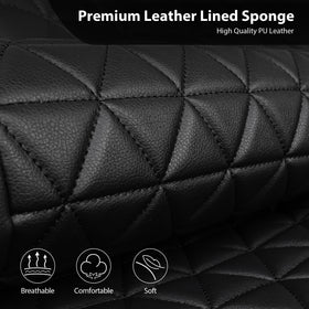 CAR PASS removable headrest cover attached, enabling easy installation