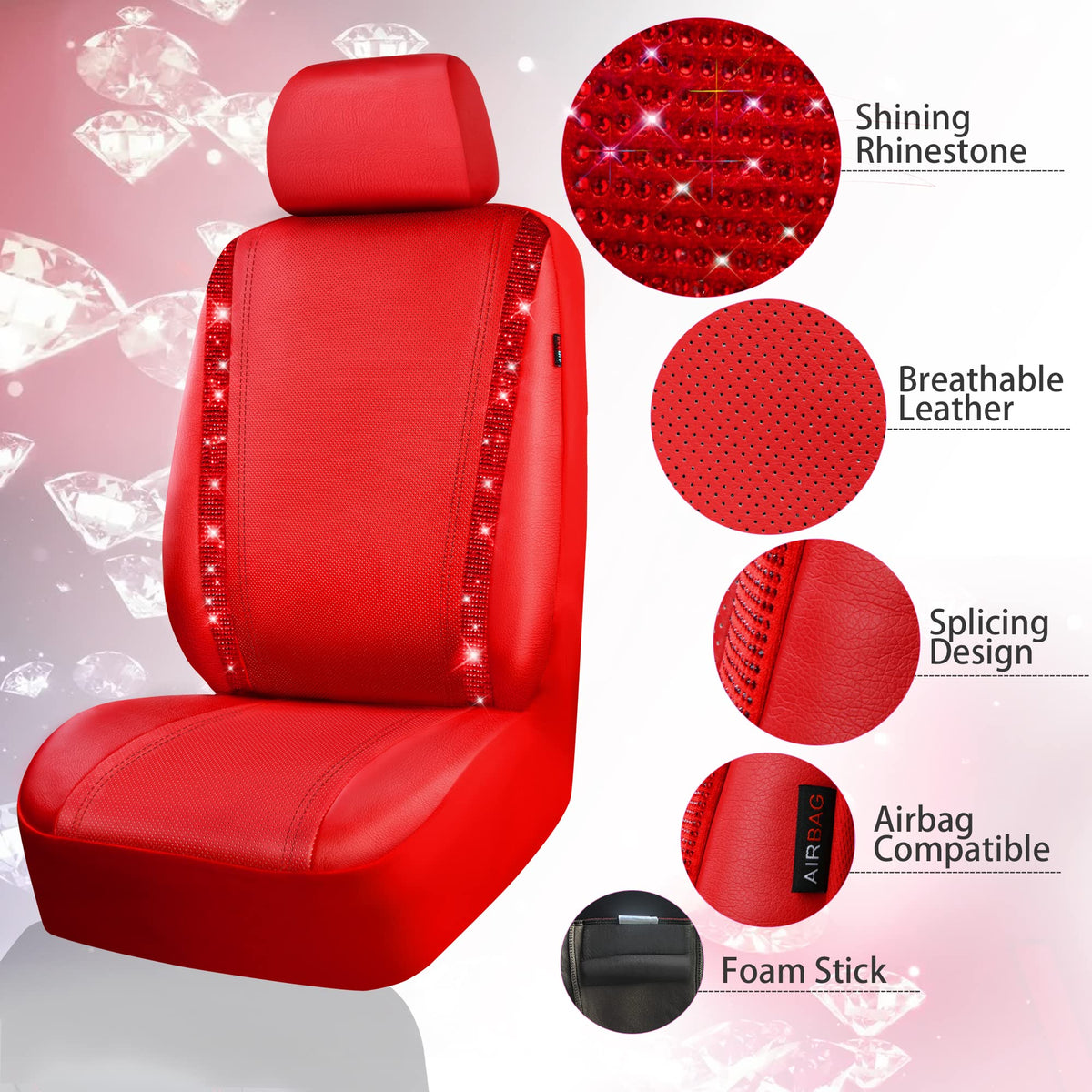 CAR PASS removable headrest caps grouped showing simple cleaning benefit
