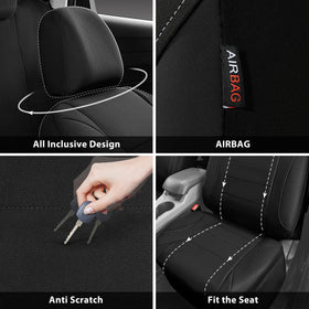 CAR PASS headrest cover close view showing snug fit and finish