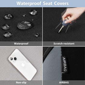 CAR PASS headrest cover detail showing snug fit and coordinated interior style