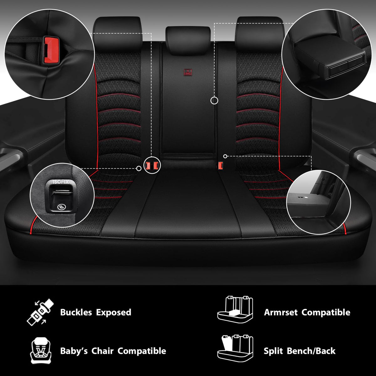 CAR PASS separate headrest cover removed for easy adjustment and secure fit