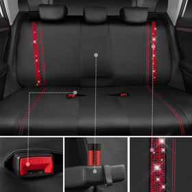 CAR PASS removable headrest covers close-up showing clean fit and style