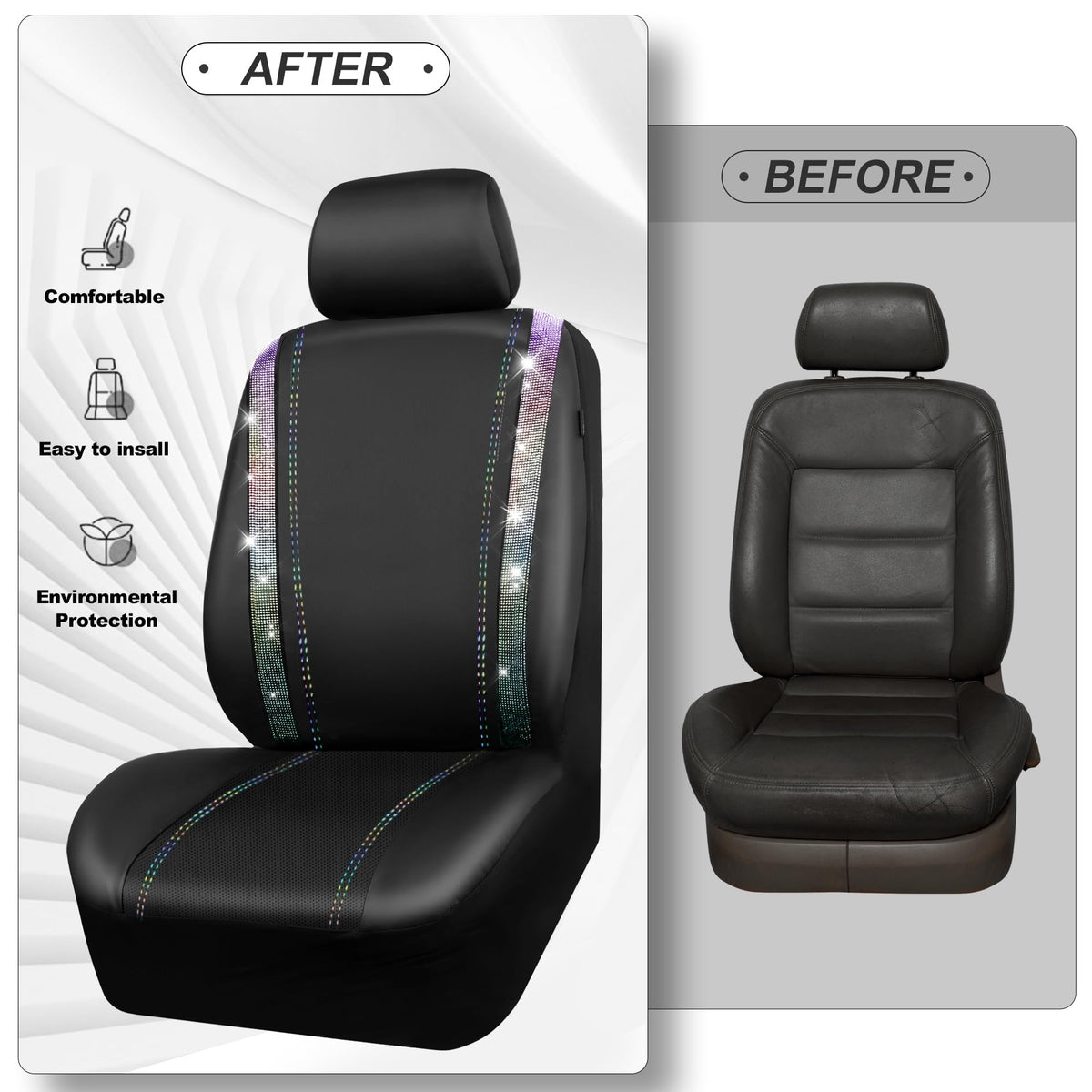 CAR PASS headrest detail showing removable fit and coordinated look