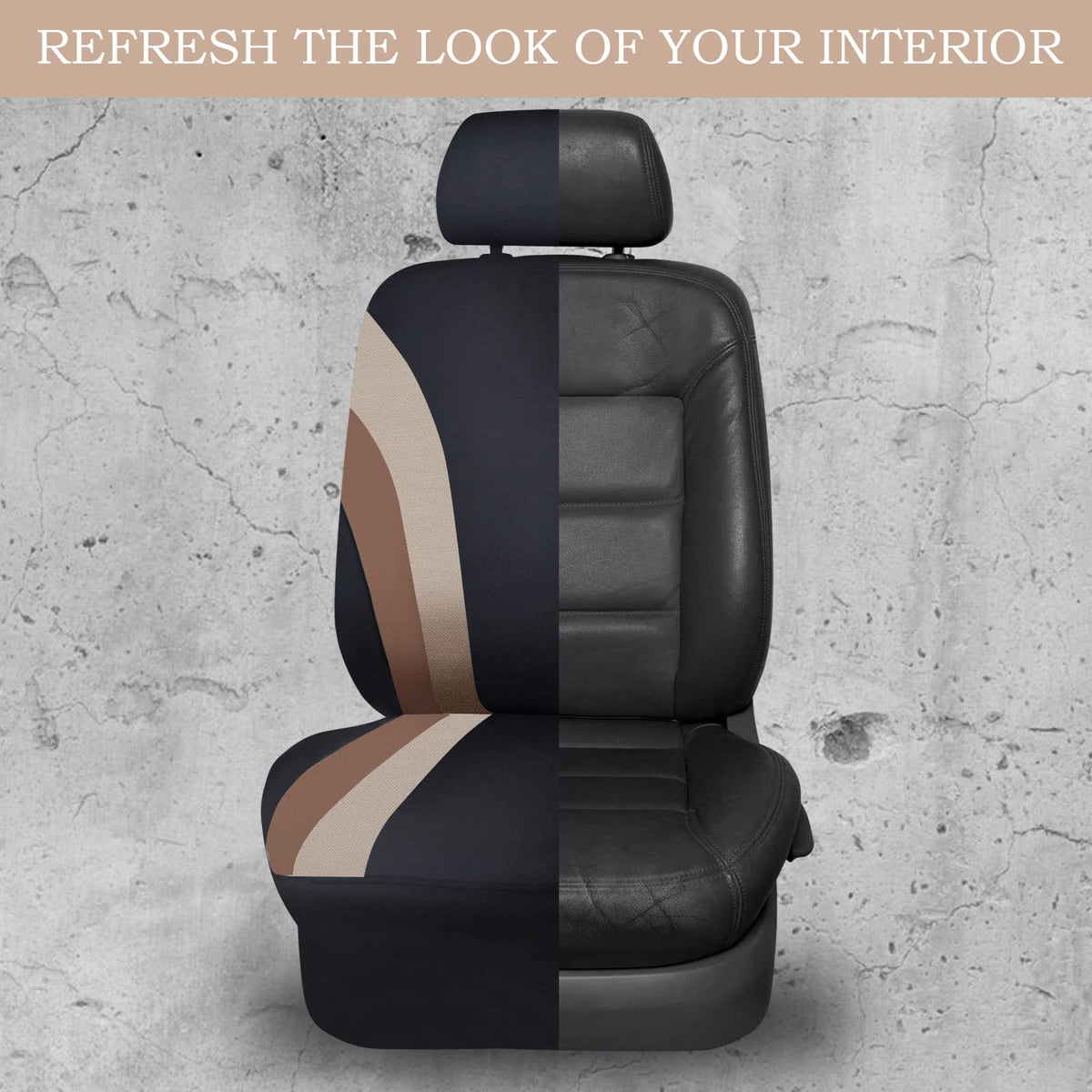 CAR PASS headrest opening detail showing airbag-compatible cutouts and safety